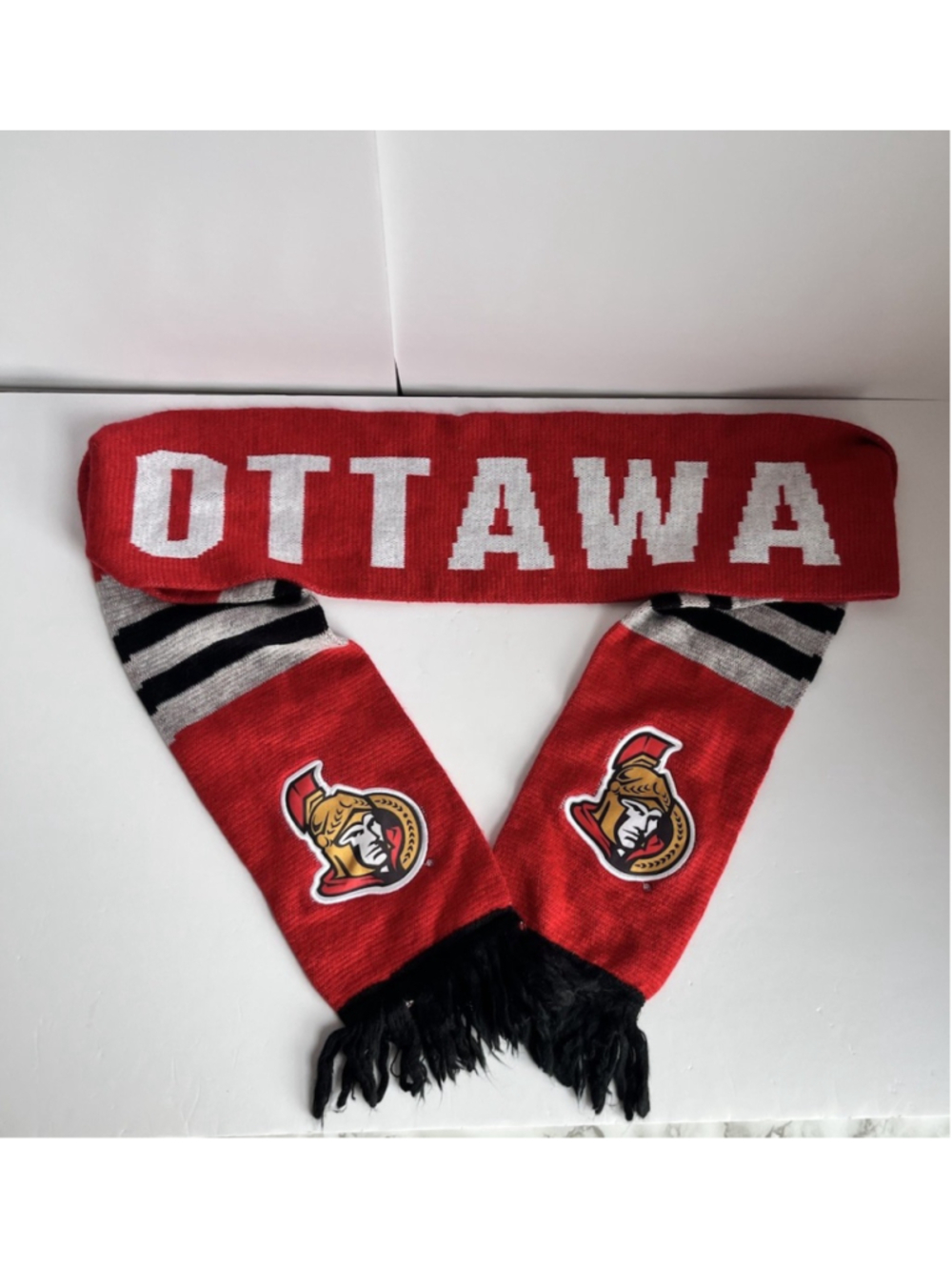 Ottawa Senators NHL Hockey Scarf Adult Red Black Official Licensed Fan Gear